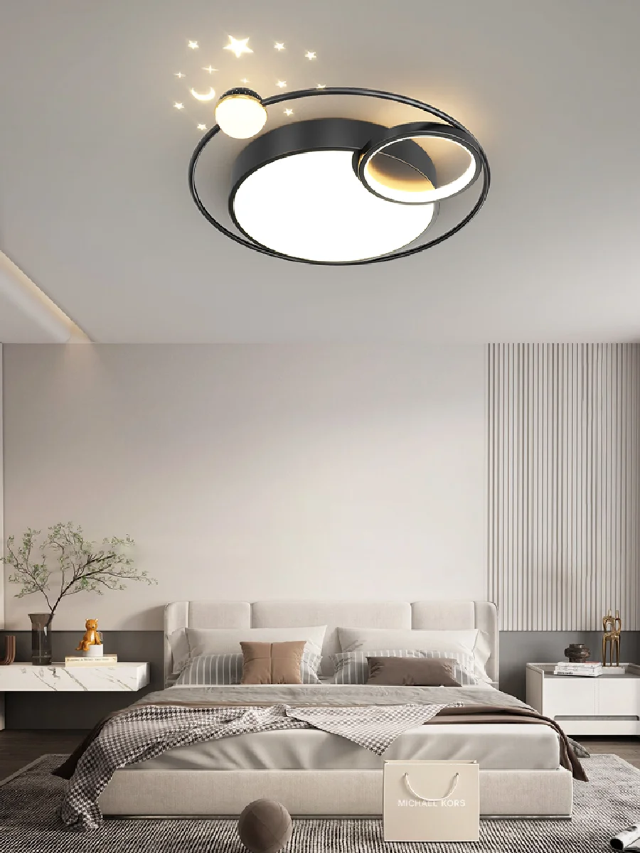 

Светильник для спальни, простой современный потолочный светильник для гостиной, лампы с регулируемым цветом освещения