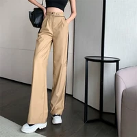 side striped casual pants womens 2022 summer wear with loose high waist thin hanging wide leg pants