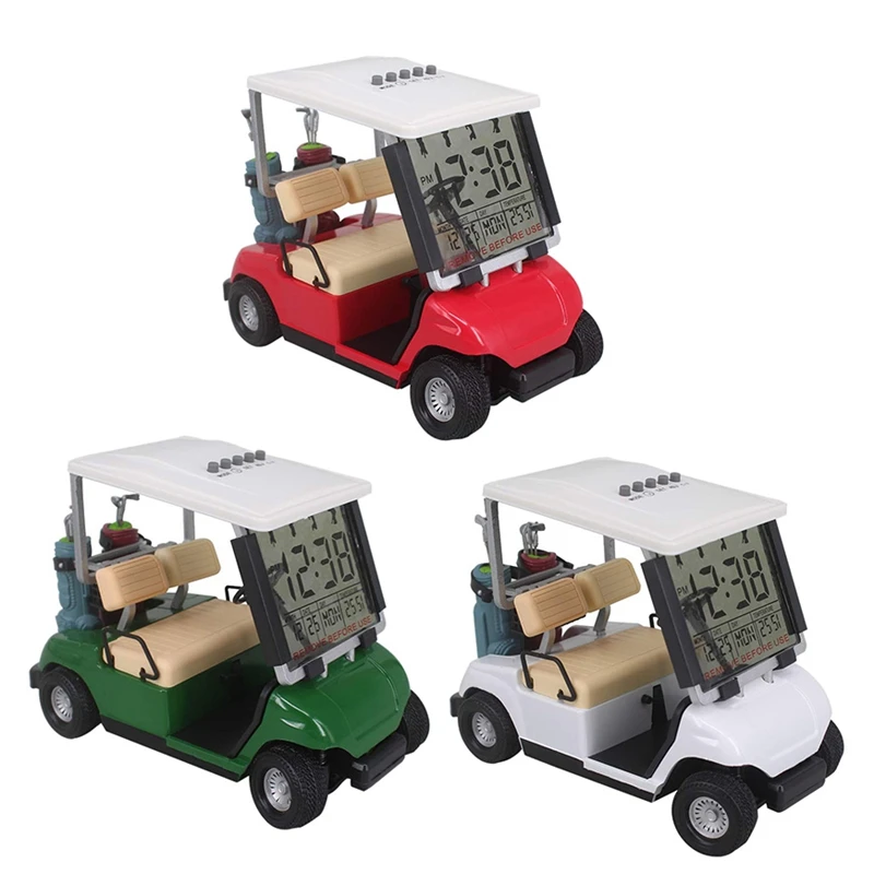 

-Toy Golf Cart Golf Alloy Mini Model Mini Golf Cart Clock Golf Cart Toy Novelty Christmas Gift