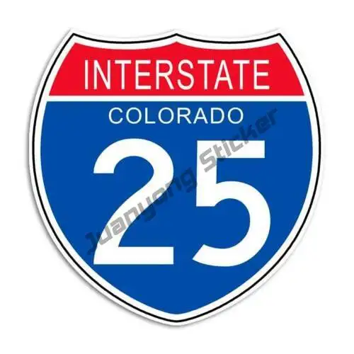 

Interstate 25 Sticker - Colorado Highway Sign Decal Rocky Mountains Motorcycle Helmet Sticker Accessories Refit Creative Sticker