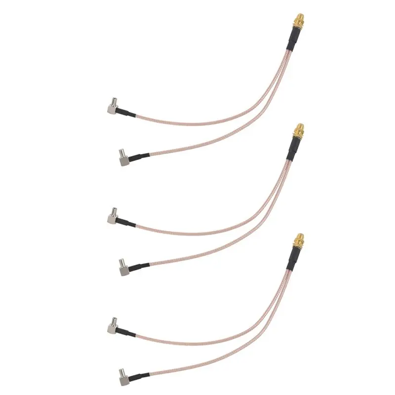Фото Кабель-разветвитель/комбинатор SMA Female на Y-образный 2x TS9 Angle Male, 8 дюймов, 3 шт., золотой и серебряный, B12B №1