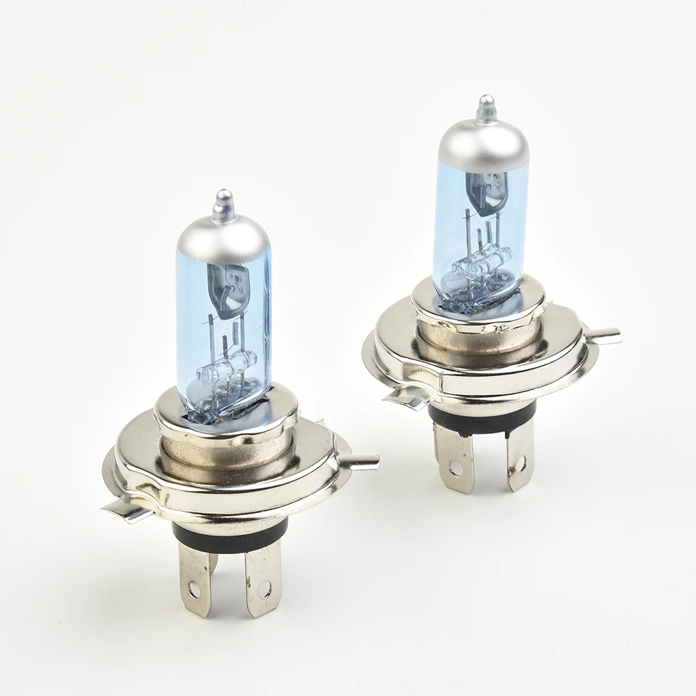 

2pcs H4 100W 4500K Car Xenon Gas Halogen Headlight Headlamp Lamp Bulbs Blue Shell Aluminum Alloy Base For Cars With 12V Battery