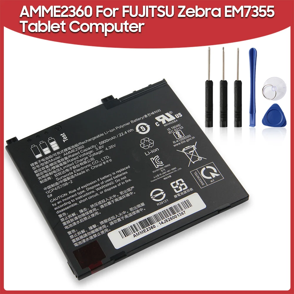 Оригинальный сменный аккумулятор 5900 мАч AMME2360 для FUJITSU Zebra EM7355 1ICP4/57/98-2 13J324002978