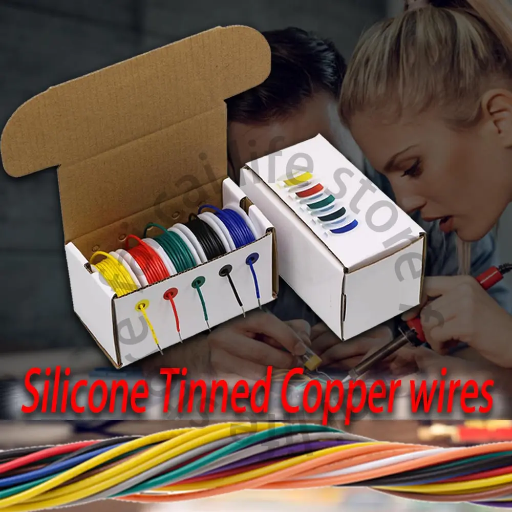 Термостойкий гибкий силиконовый провод 30AWG 28AWG 26AWG 24 22 20AWG 18AWG 16AWG многожильный