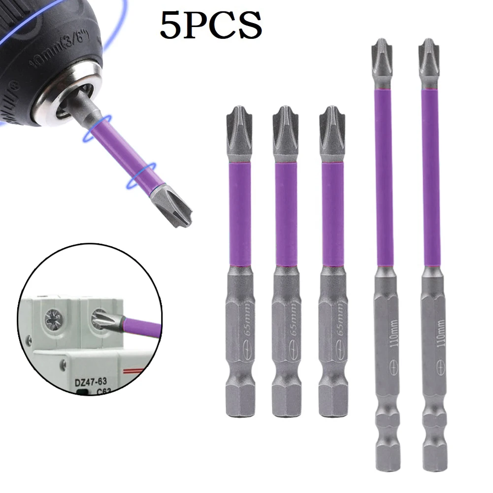 

5 Pcs 65/110mm Magnetic Special Slotted Cross FPH2 Screwdriver Bit For Electrician Switch Repairing Electric Screwdriver Parts