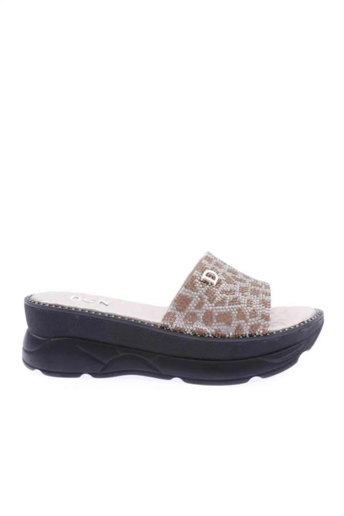 

755 women Silver stone thick sole slippers