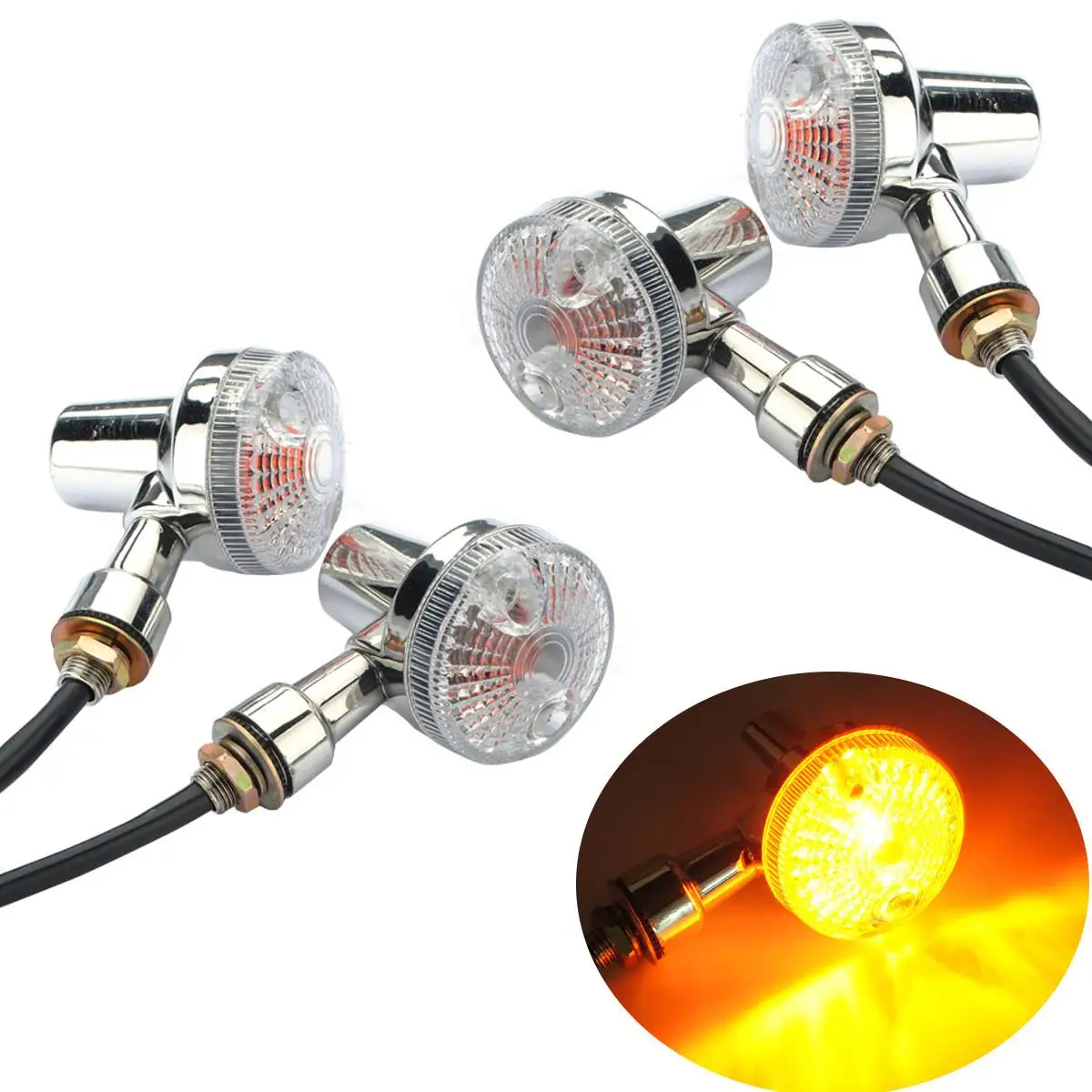 

Универсальные указатели поворота для переднего и заднего мотоцикла, желтый свет, s лампа, пара указателей поворота для мотоцикла, галогенны...