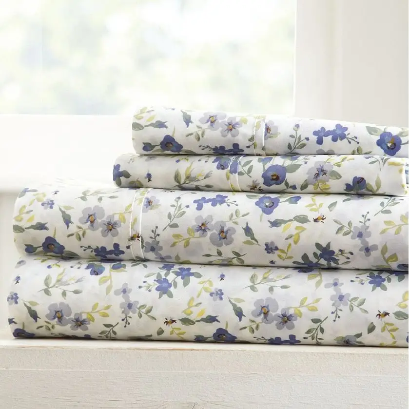 

Premium Ultra Soft Blossoms Pattern 4 Piece Bed Sheets Set