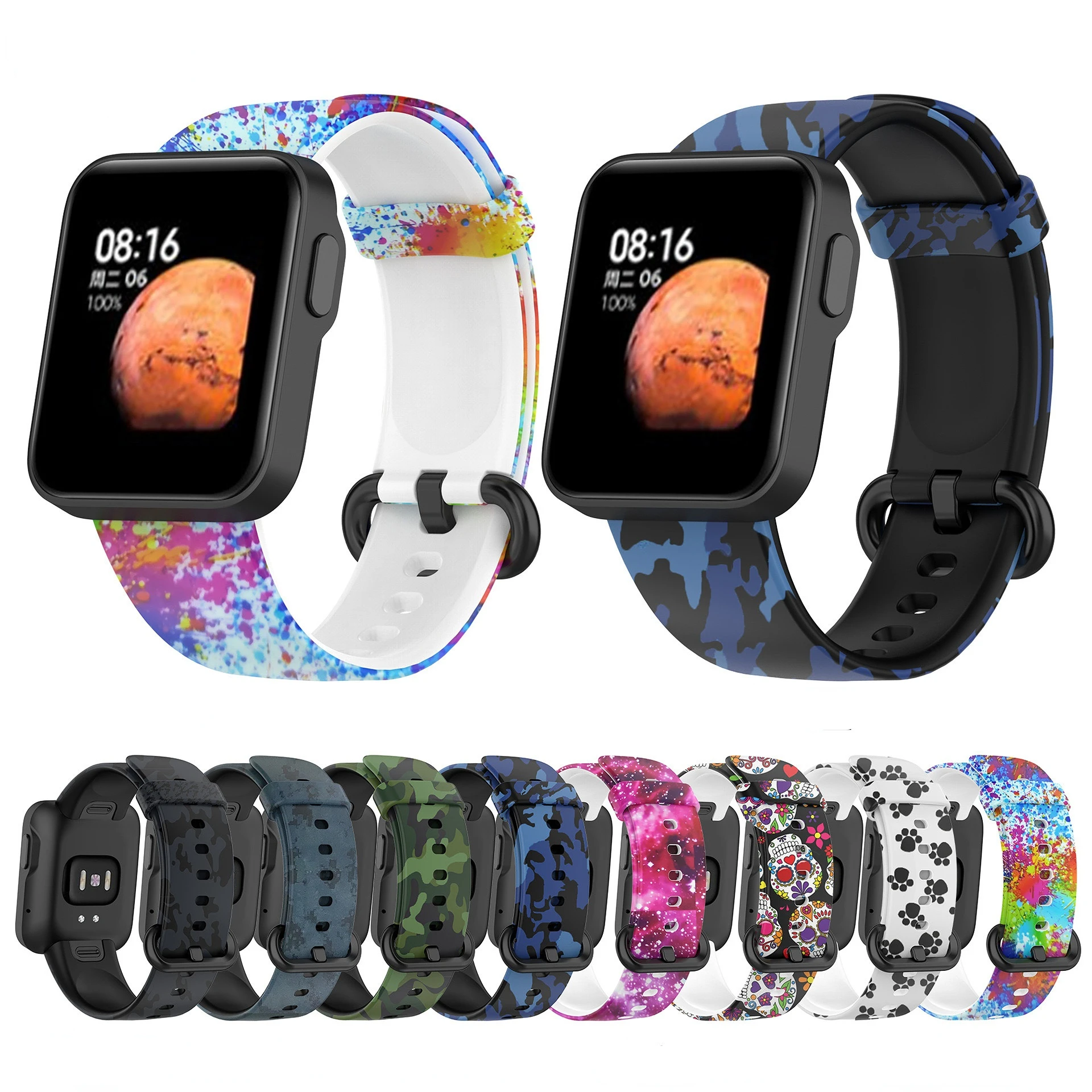 

Ремешок силиконовый для смарт-часов Mi Watch Lite, спортивный Воздухопроницаемый браслет для смарт-часов Redmi, аксессуары с принтом