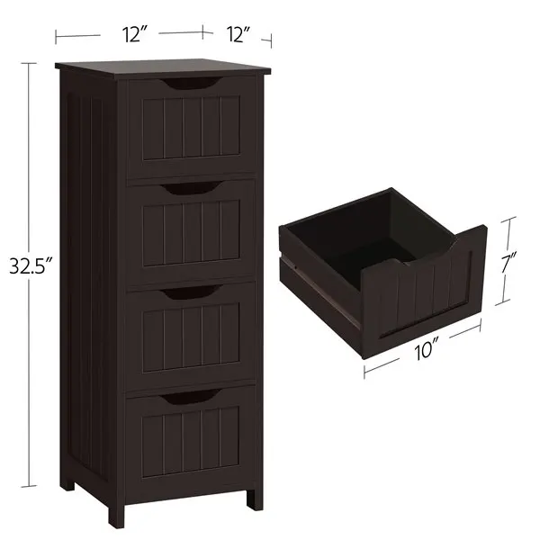 

Stylish and Practical 4 Drawer Organizer with Espresso for Bathroom