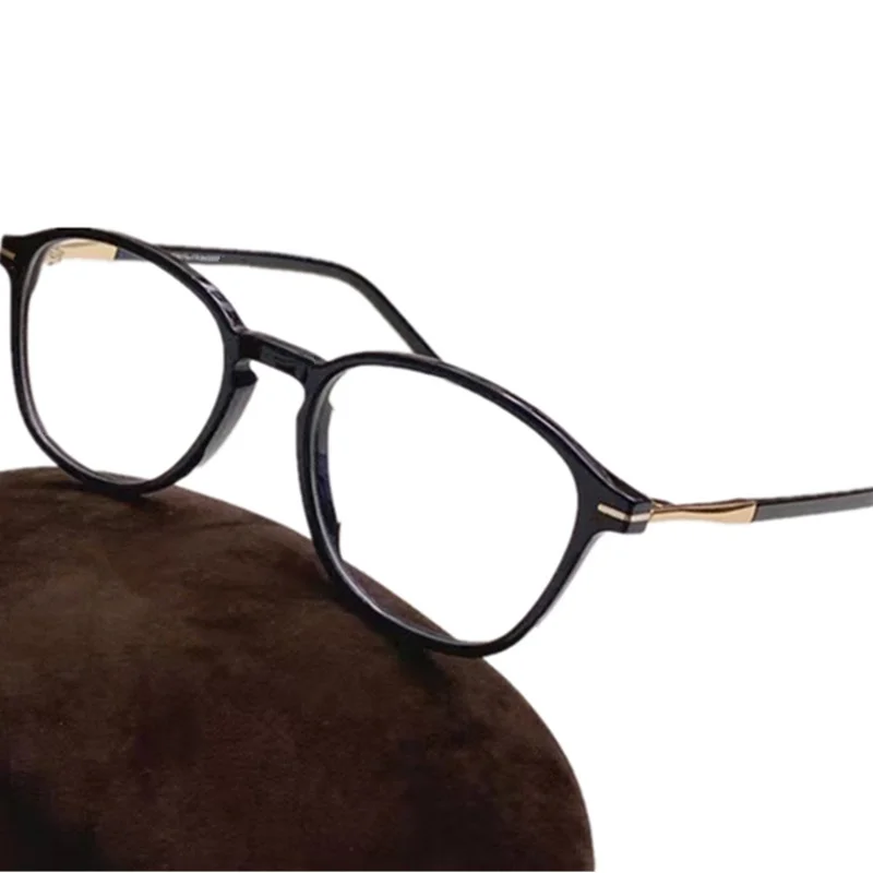 

Fashion Men Women Small Optical Frame Glasses 49-19-145 Italy Black Tortoise Acetates Metal Fullrim for Prescription Myopia