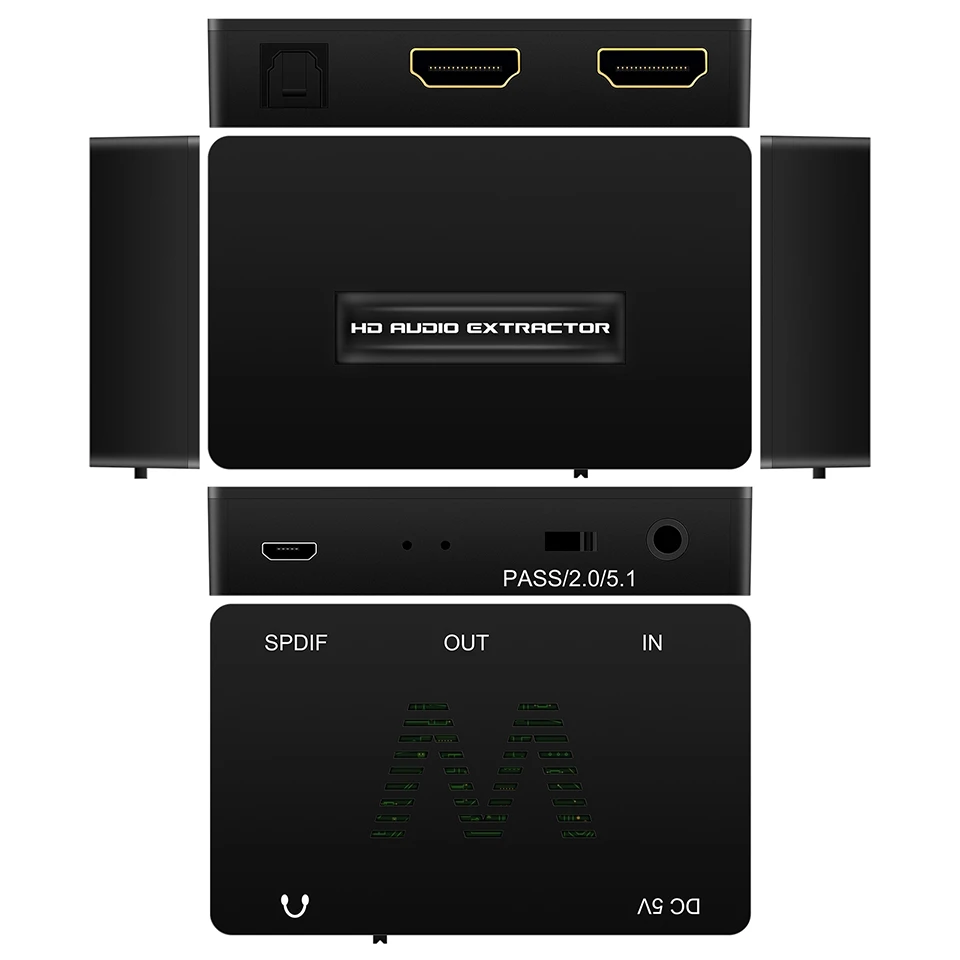 

HDMI-compatible Audio Extractor Stereo Extractor Converter Optical TOSLINK SPDIF + 3.5mm Audio Splitter Adapter