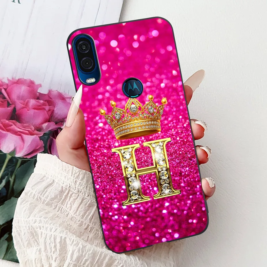 Фото Чехол для Motorola One Vision XT1970-1 XT1970-2, новый роскошный чехол с буквами короны, мягкий силиконовый чехол для телефона Moto One Vision Shell №3