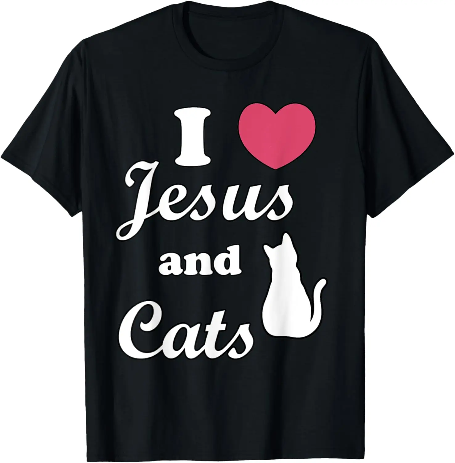 Футболка Я сердце любовь Иисус и кошки христианский Христос Бог Господь