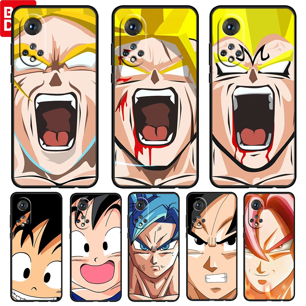 

Anime Dragon Ball Z Face For Honor 60 50 20 SE Pro X30 10X 10i 10 9X 9A 8X 8A Lite Silicone Soft TPU Black Phone Case Capa Cover