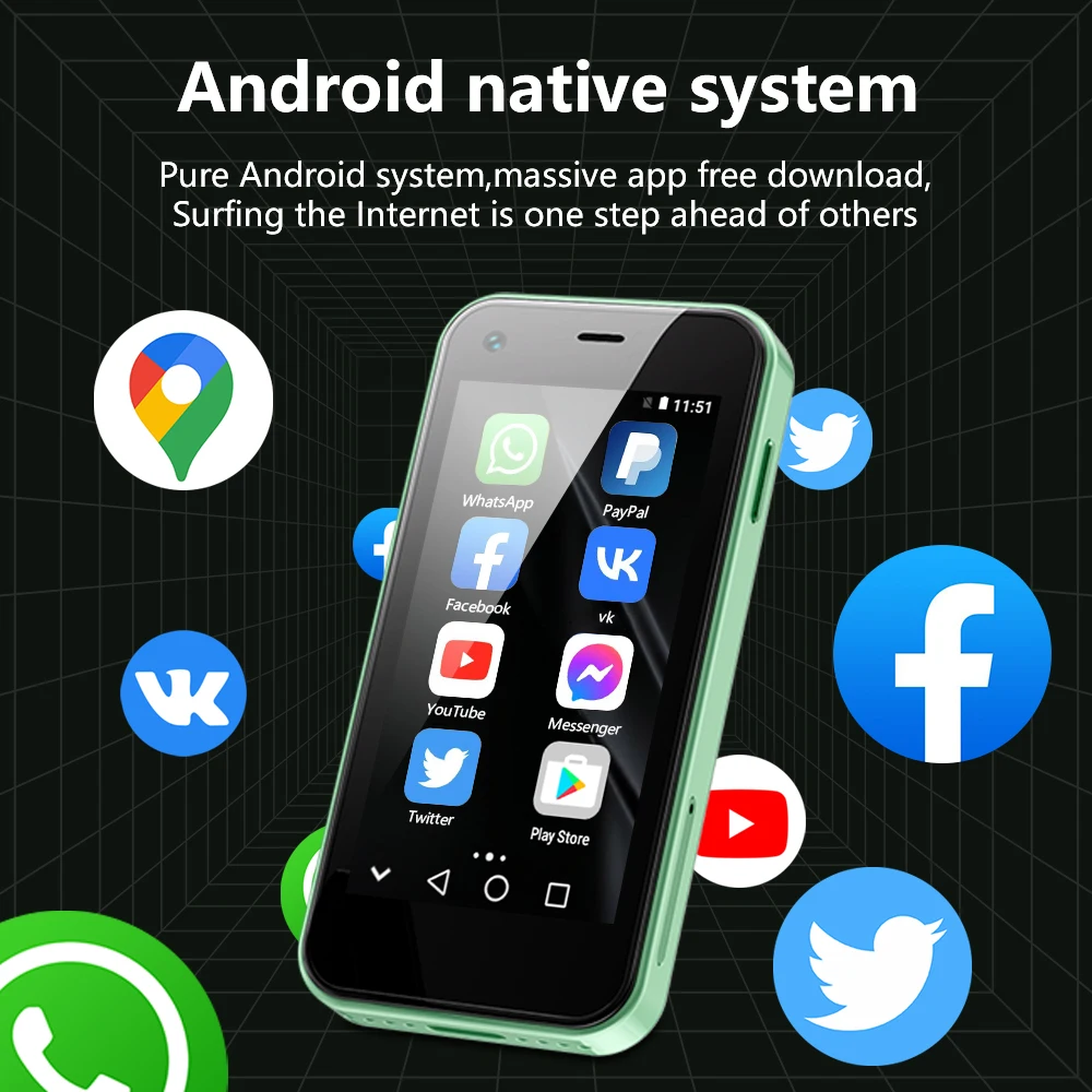 SERVO 12S Android Mini Smartphone 1GB 8GB Dual SIM Card WCDMA Global Unlock Mobile Phone WIFI GPS Google Play 2.5“ Small Screen