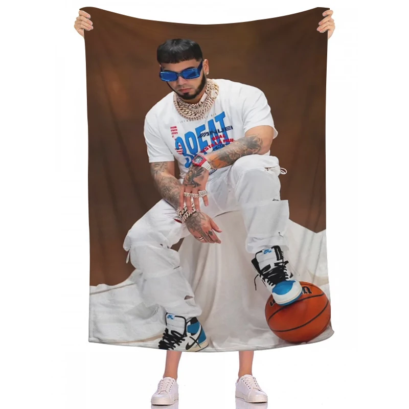 

Rapper Blankets Anuel AA Custom Sofa Blankets for Bed Camp Nap Bedroom Decor Bedspread Fluffy Soft Fleece Birthday Wedding Gift