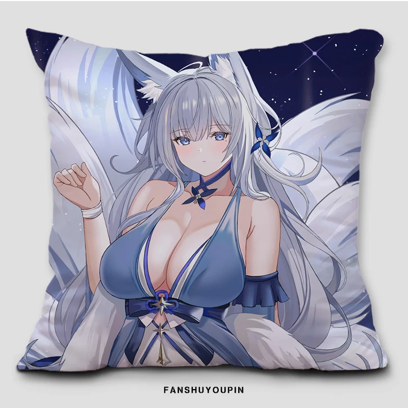 

Azur Lane Wolf Throw Pillow 45x45cm Sexy Girl Double-sided Printed Square Cushion Decorative Pillows For Sofa Chair Seat Otaku