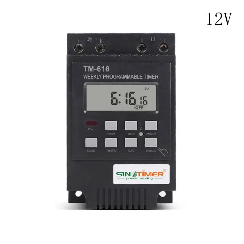

TM616W Digital Electronic Timer Switch 110/12V 30A 17 Setting Programmable Relay 367D
