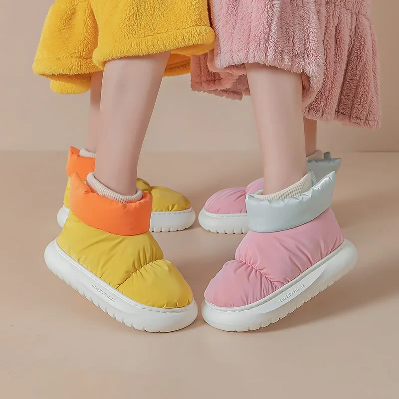 Милые женские ботинки на гагачьем пуху новинка 2024 теплая плюшевая обувь