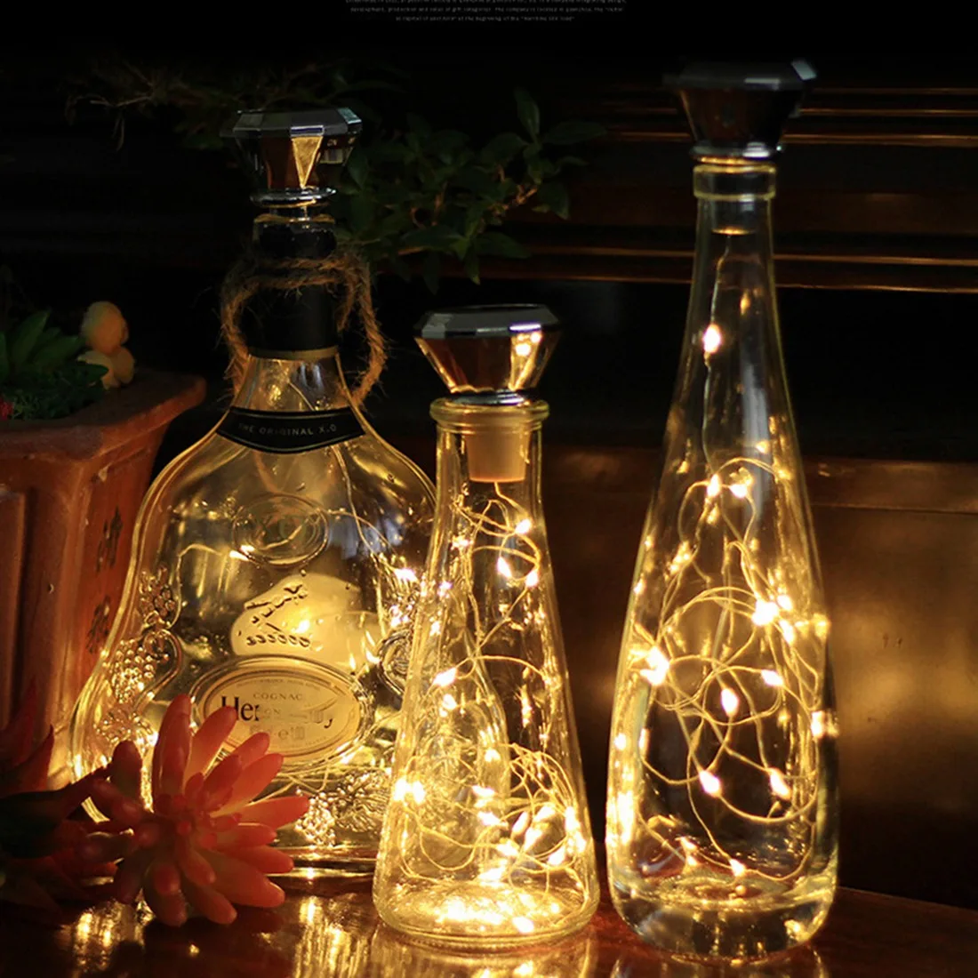 6 шт. солнечные фонари для бутылок вина 2 м 20 светодиодов солнечная гирлянда