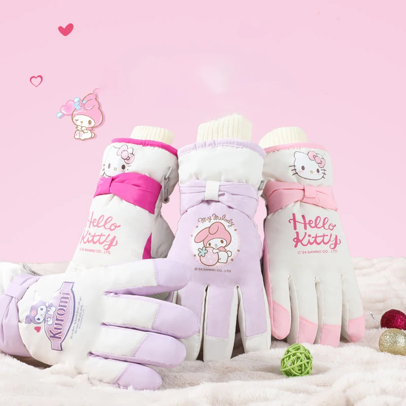 Детские лыжные перчатки Sanrio Hello Kitty My Melody зимние теплые утолщенные