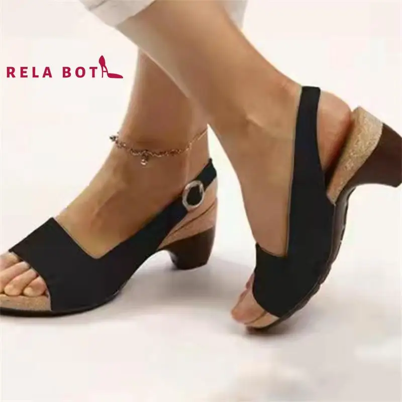 

Fish Toe Clipped Beach Heels Wedge Strap for Women Open Toe Shoes Sandals for Women 2020 High Heels Solid Leather Buckle Leisure