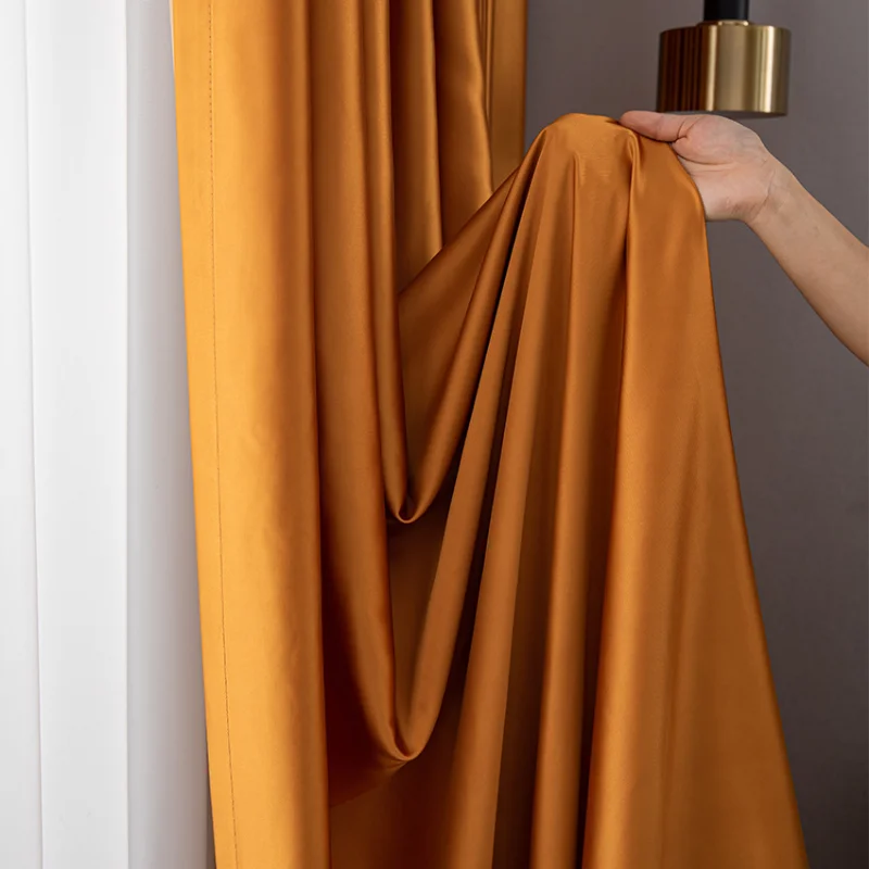 

Light Luxury Curtains for Living Room High System Dense Imitation Silk Cortina Blackout Drapes Bedroom Draping Sense Curtain