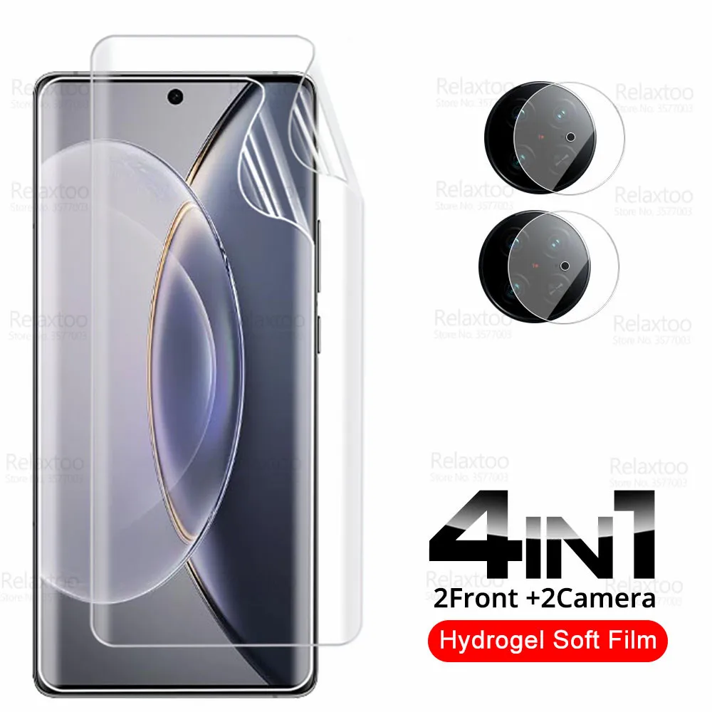 

4in1 Camera Glass Screen Protector For Vivo X90 Pro Hydrogel Film VivoX90Pro X90Pro Plus X 90 90X ProPlus Soft Protective Film
