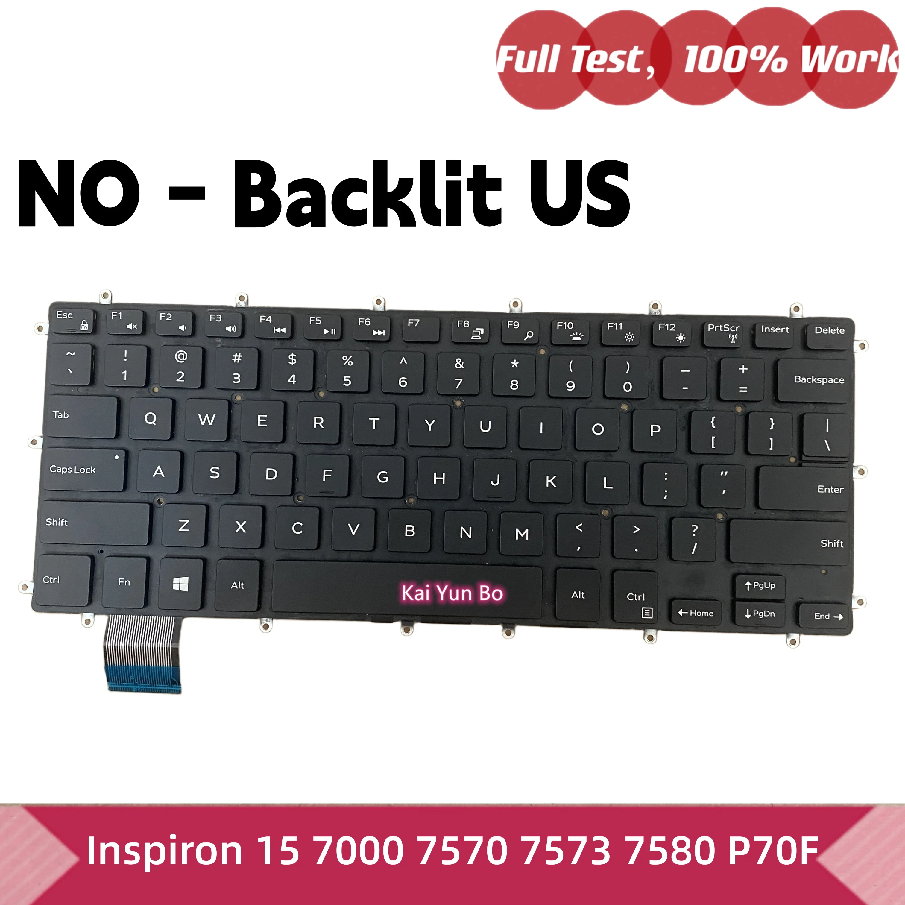 Фото CN-0H4XRJ H4XRJ 450.0CL03.0001 Клавиатура для ноутбука Dell Inspiron 15 7000 7570 7573 7580 P70F с подсветкой (US) или кронштейн или кабель для жесткого диска или кадди 0H4XRJ №3