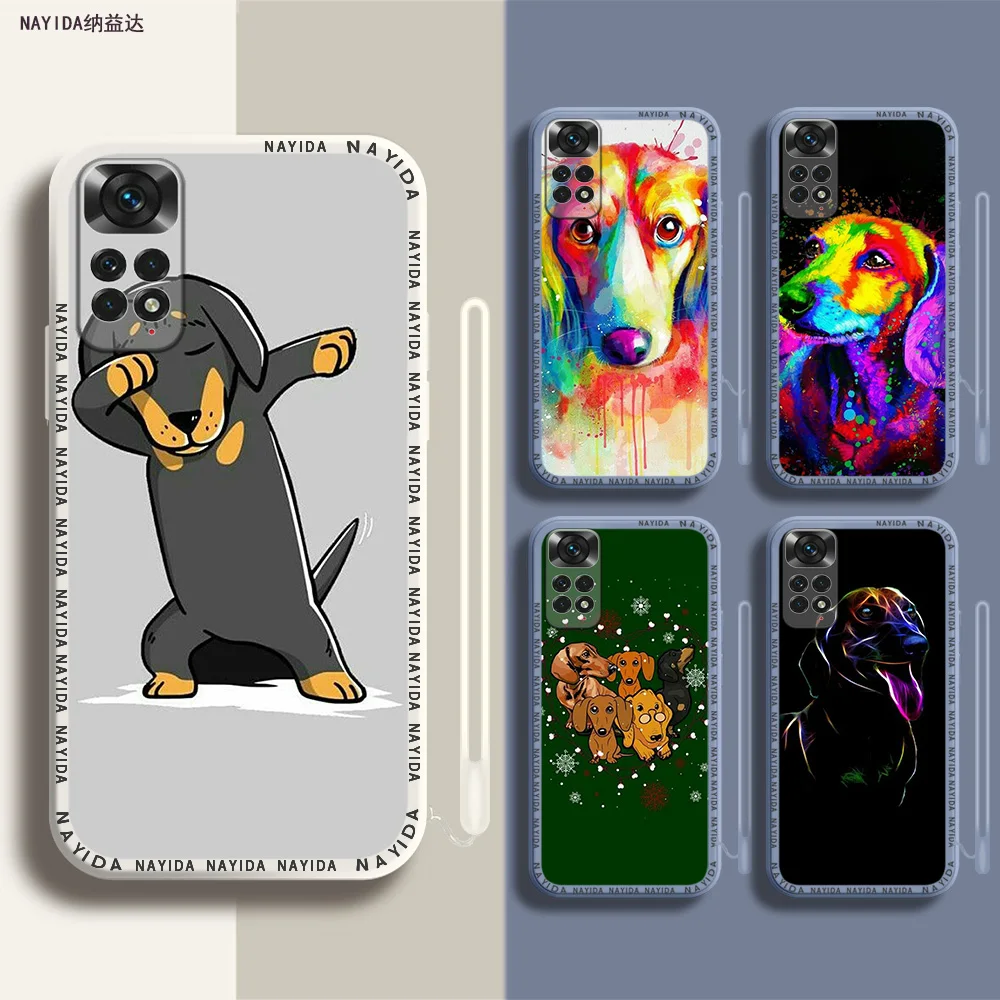 

Phone Case For Xiaomi Redmi Note 12 11 12S Pro Plus 12c 11a 4G 5G Soft Silicone Cover Dachshund Silhouette Dog