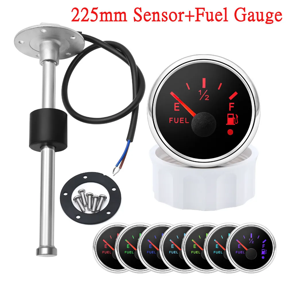 

Морской датчик уровня топлива из нержавеющей стали 100 ~ 550 мм для 0-190 Ом, лодки, автомобиля, датчик уровня топлива, сигнализация, 7 цветов, подсветка