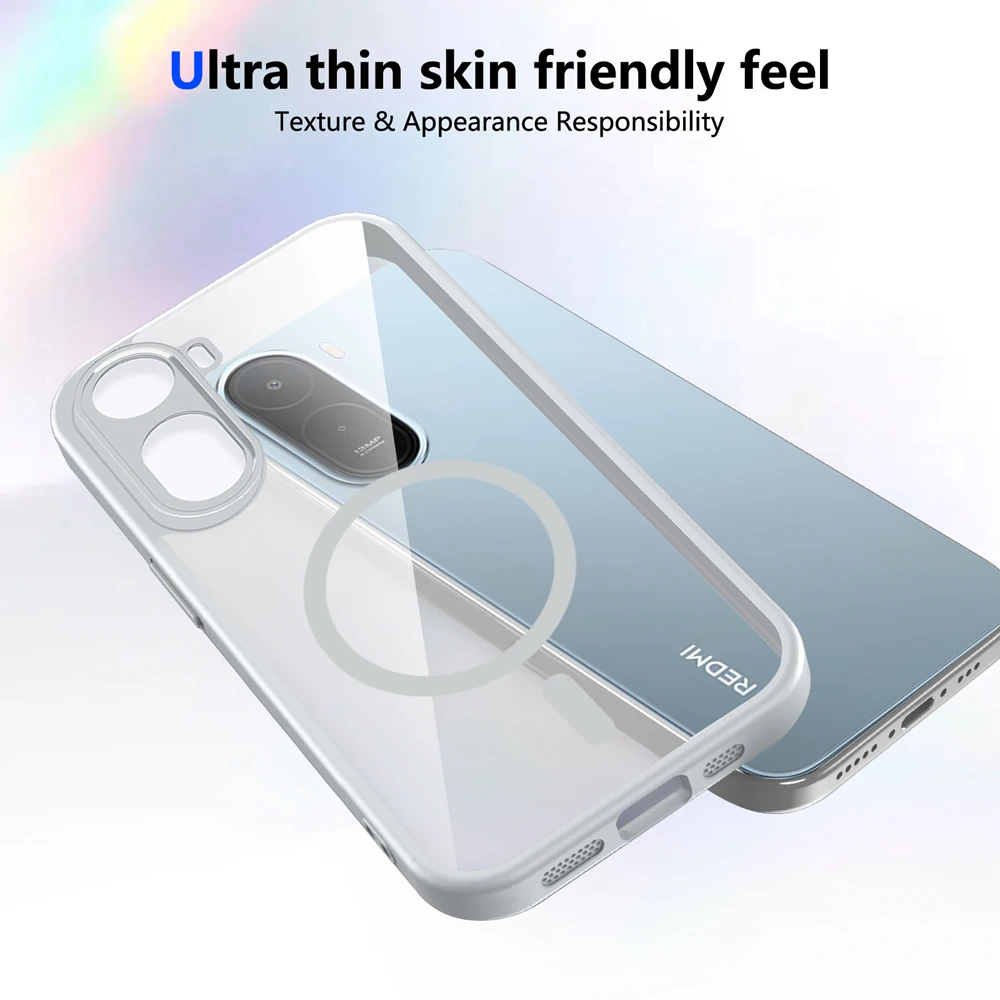 Фото Прозрачный магнитный чехол KEYSION для Redmi A7 Pro, мягкий силикон + поликарбонат, прозрачная ударопрочная задняя крышка для Xiaomi Redmi A7 Pro №3