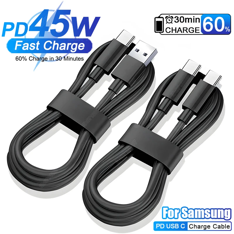 PD 45W USB kablosu Samsung Galaxy S24 S23 S22 S21 Ultra artı A53 A54 5G hızlı şarj USB C kablosu şarj tarihi tel aksesuarları