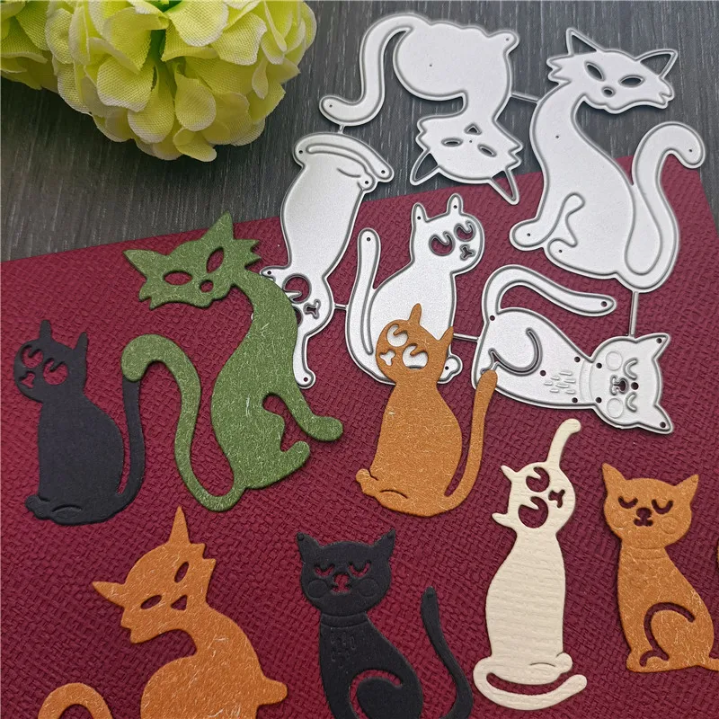

Металлические штампы для вырезания в виде животных и кошек, сделай сам, скрапбукинг, тиснение, бумага, фоторамка, поделки, шаблон, форма, траф...
