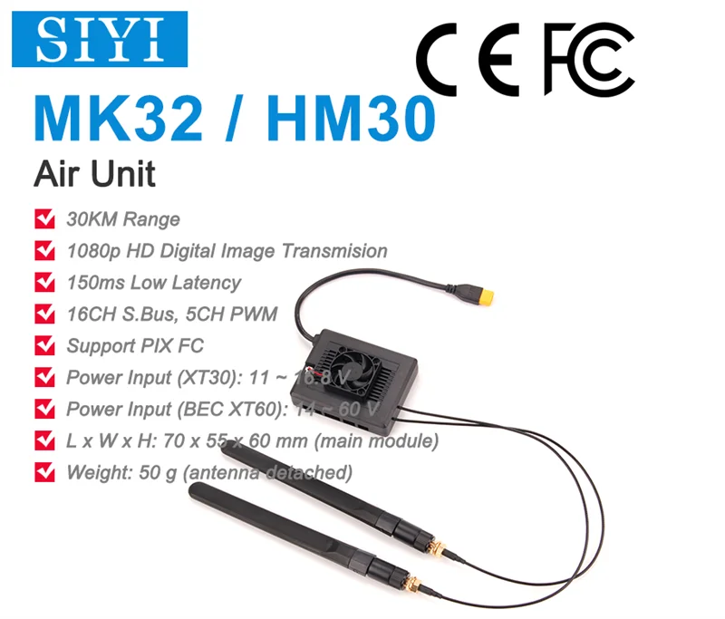 SIYI MK32 HM30 MK15 воздушный блок с широким диапазоном Full HD 1080p передача изображения SBUS PWM