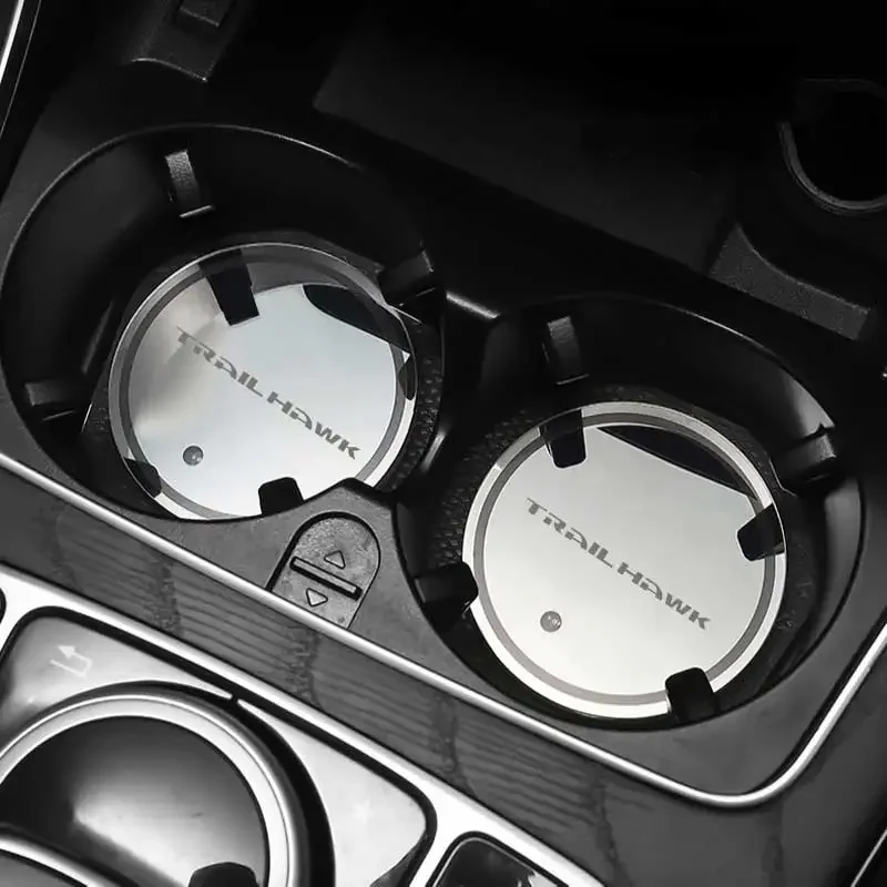 7-цветный коврик для Jeep Trailhawk с логотипом, светящийся коврик для чашки, светодиодная подставка для воды, держатель для напитков, украшение, атмосферный свет, стиль (art.: 3920ca7c4be18) - 3920ca7c4be18