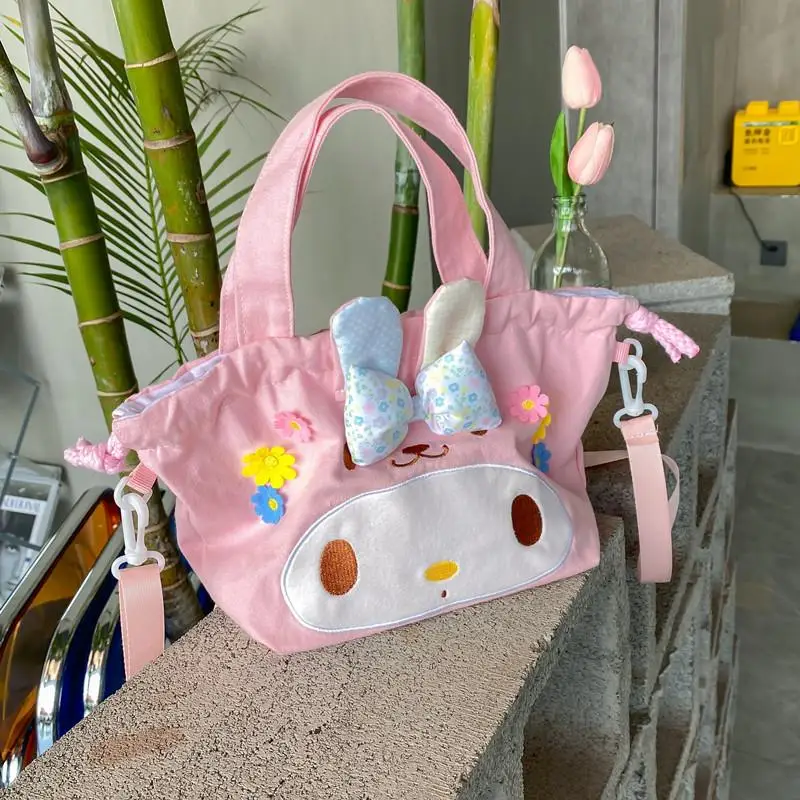 

Sanrio Student Handbag Cartoon Lunch Bag Cute Shopping Bags Canvas Bag Kawaii Girl Storage Bag Cinnamoroll My Melody Kuromi Toys