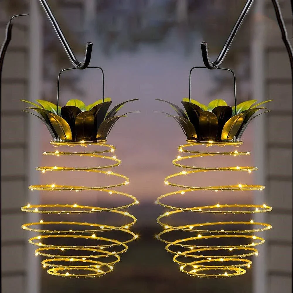 

Светодиодная гирлянда из медного провода, светильник на солнечной батарее в виде ананаса, железные художественные фонари, уличное водонепроницаемое садовое украшение, подвесные светильники