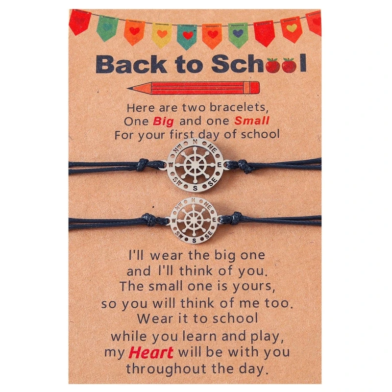 

Creative Back to School Season Bracelet European and American Rudder Steering Wheel Hand-woven Push-pull Bracelet