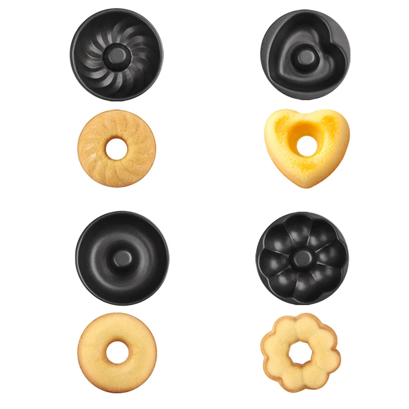 

Новая антипригарная черная многоразовая мини-форма из углеродистой стали для торта, пончиков, фруктов, сковорода для кексов, инструмент для выпечки