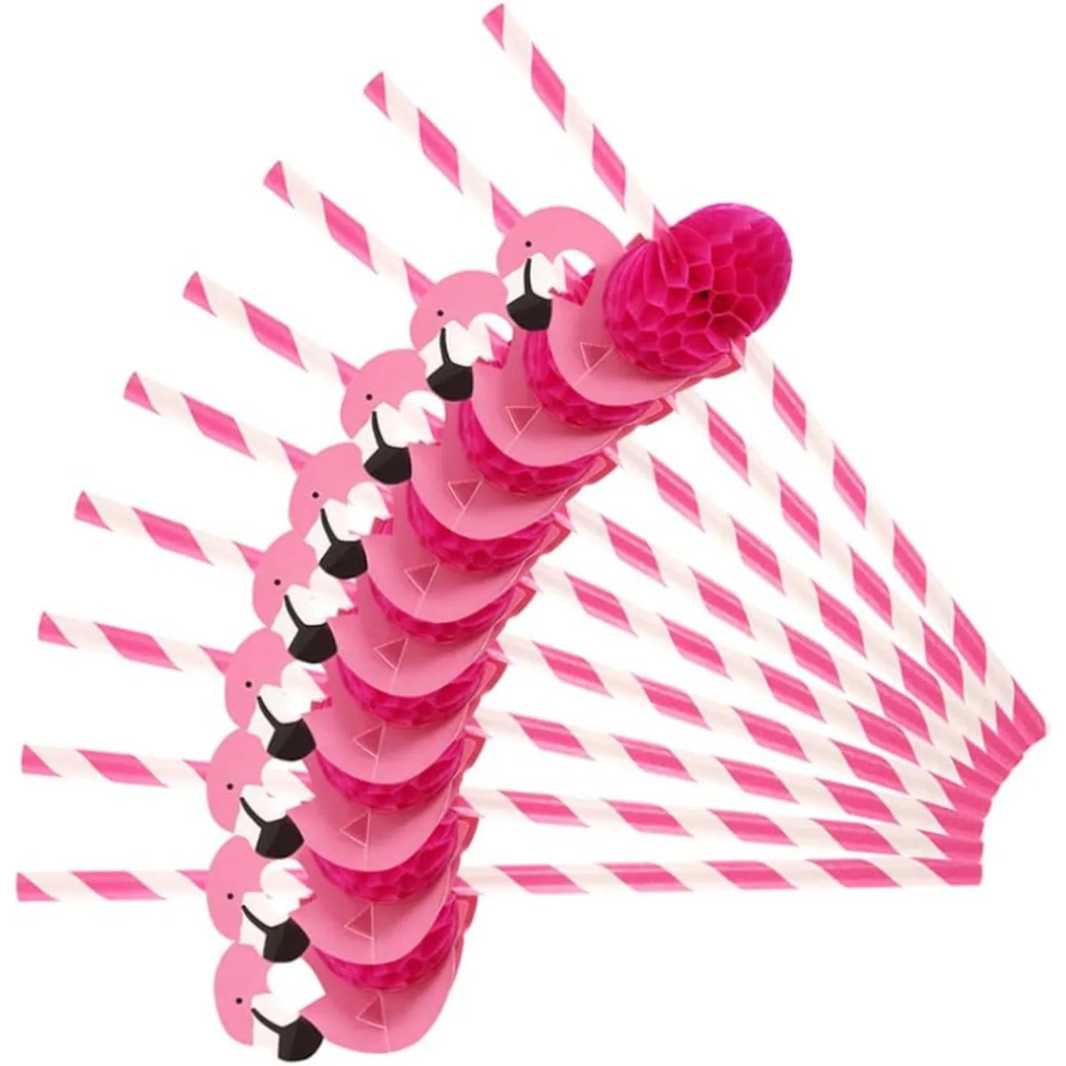 

Зеленые биоразлагаемые бумажные трубочки для коктейлей, flamingo