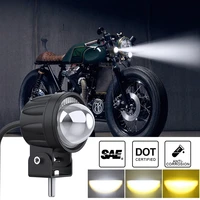 universal motorcycle led headlight projector len for motor atv scooter driving light auxiliary lamp spotlight whiteyellow color