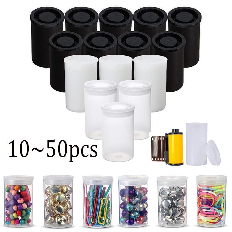 

Storage Empty Plastic Case Camera Film Coin Fishing For Art Beads Reel Bait Pill Canister Accessories Container 50/30/10pcs Can