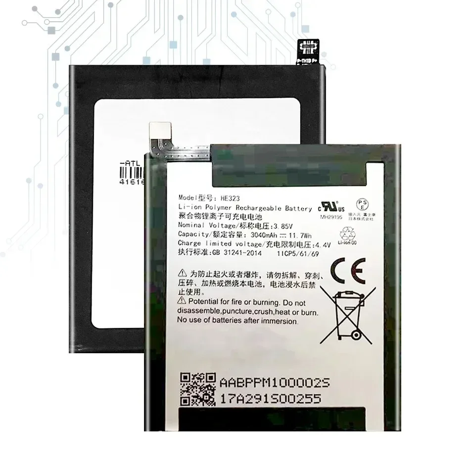 Высококачественная батарея HE323 HE 323 емкостью 3040 мАч для Essential Phone PH-1 Batteria +