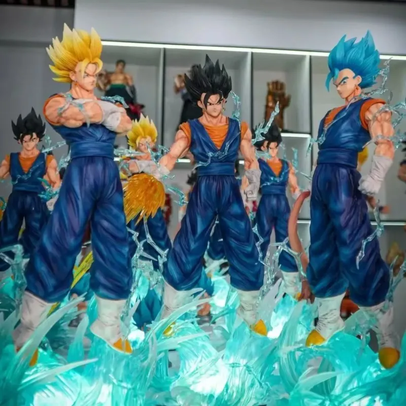 Фото В наличии JT Toys Dragon Ball Z Vegetto Фигурка HB Люминесцентная Трехголова Замена Фигурка Супер Сайян Статуя JT Модель Игрушки Подарки №3