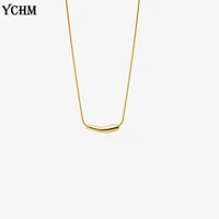 stainless steel smile pendant necklace for women 18 k gold plated irregular tube smile necklace rose gold fashion jewelry