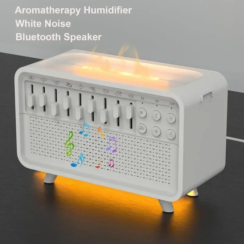 Фото HIFI Bluetooth-динамик 4 в 1, белый шум, помощь во сне, ночник, увлажнитель, машина с бесплатной комбинацией из 8 зерен, природный звук №2