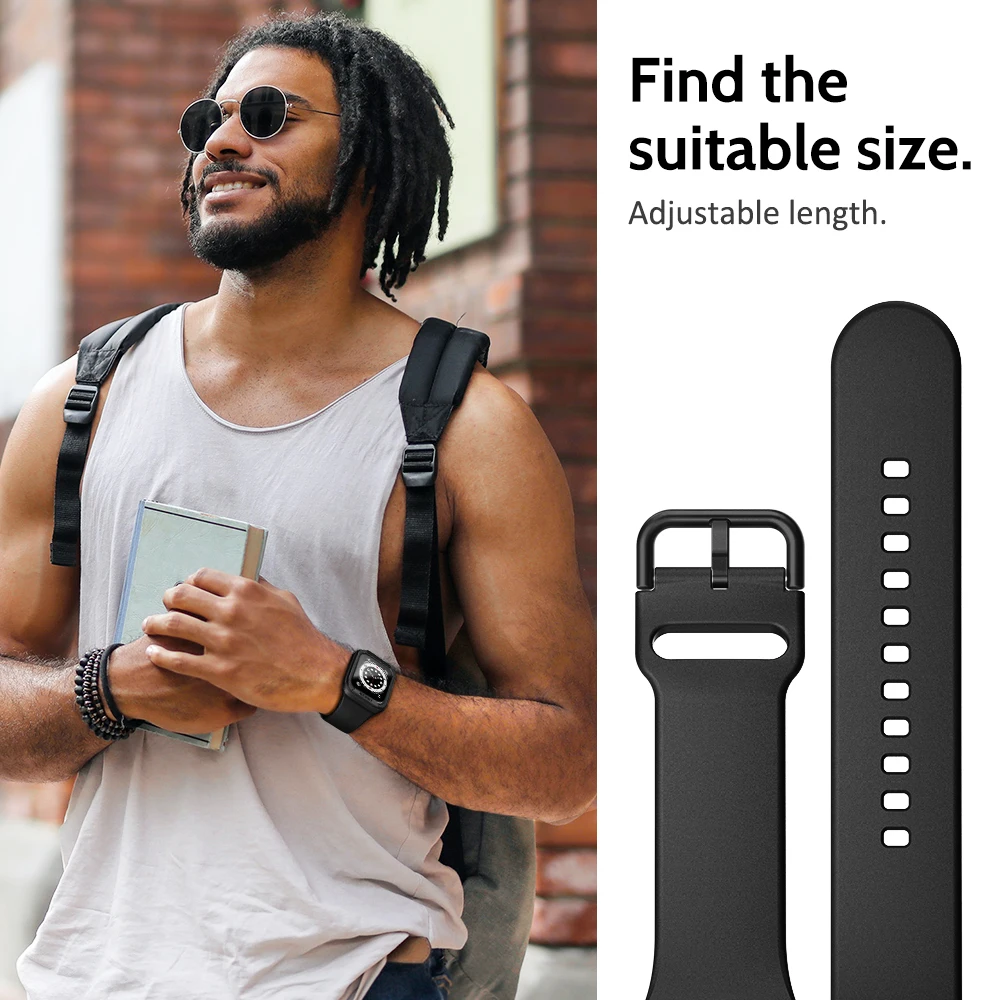 Silicone Watch Strap + Case for Apple Watch Band 40mm 44mm Sport Bracelet Case Bumper + Tempered film for iWatch series 6 se 5 4