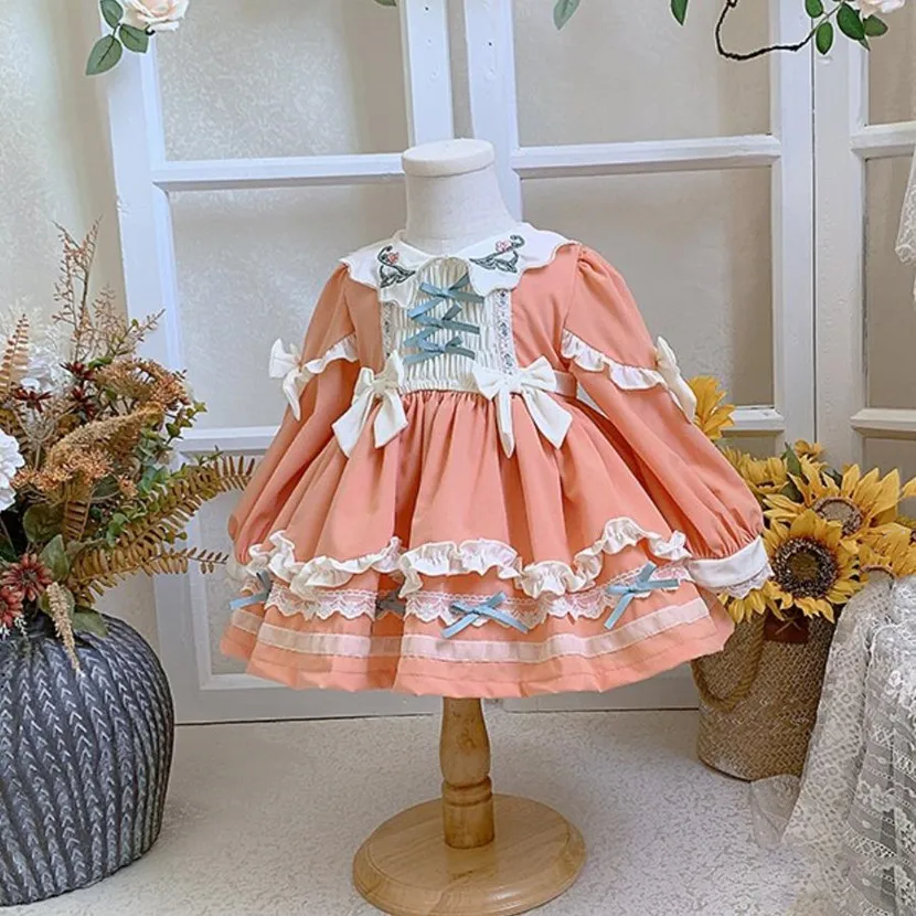 Spanish Vintage Palace Style Lolita Ball Gown Birthday Party Easter Eid Princess Dresses For Girls Christmas A2108